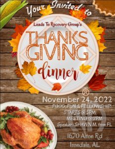 Leads To Recovery Group's Thanksgiving Dinner @ Leads to Recovery Group